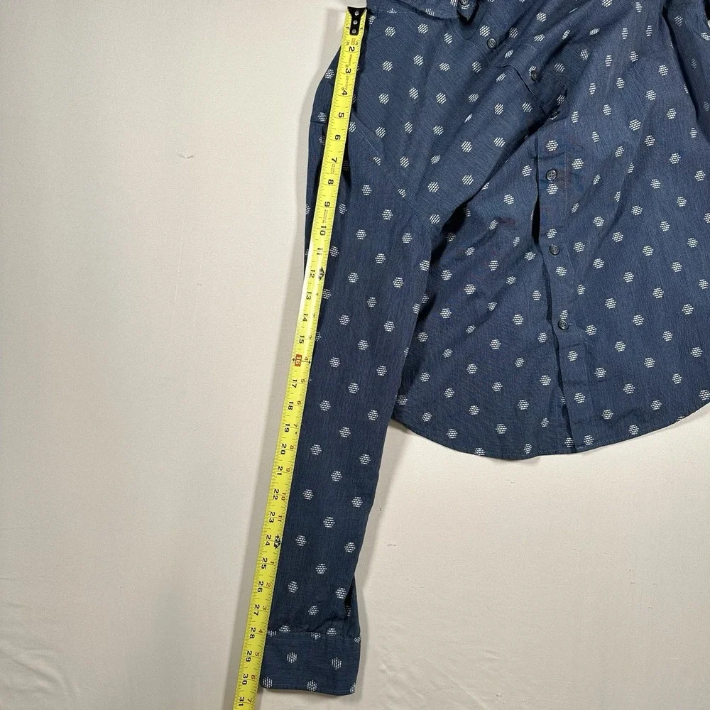 Banana Republic Grant Fit Custom‎ Shirt Blue Beehive Print Mens Medium